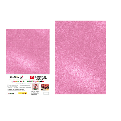 Goma Eva con glitter rosa 20*30cm 6pcs