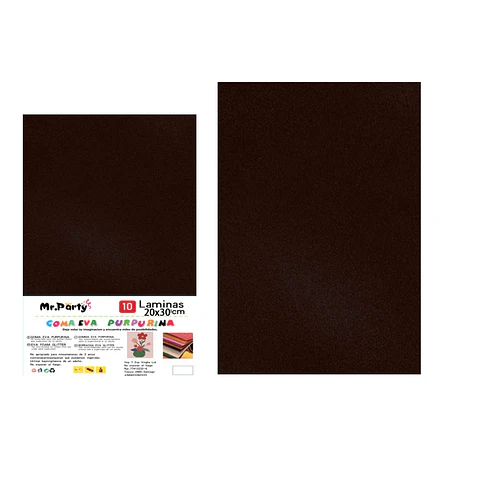 Goma Eva con glitter negra 20*30cm 6pcs