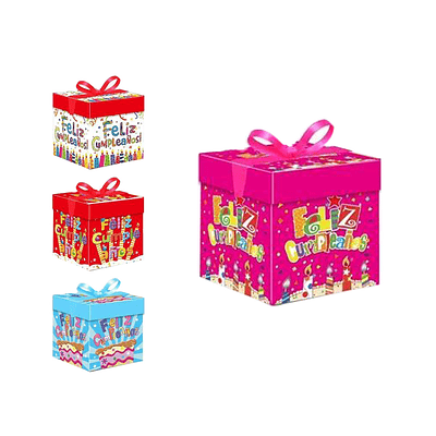 Caja de regalo con tapa 22*22cm Diseño Aleatorio