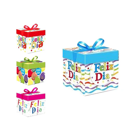 Caja de regalo con tapa 22*22cm Diseño Aleatorio