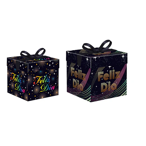Caja de regalo con tapa 22*22cm Diseño Aleatorio