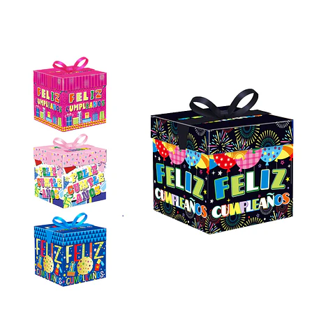 Caja de regalo con tapa 22*22cm Diseño Aleatorio