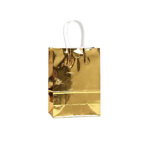 Bolsa kraft holográfica dorada 21*15*8cm 12pcs