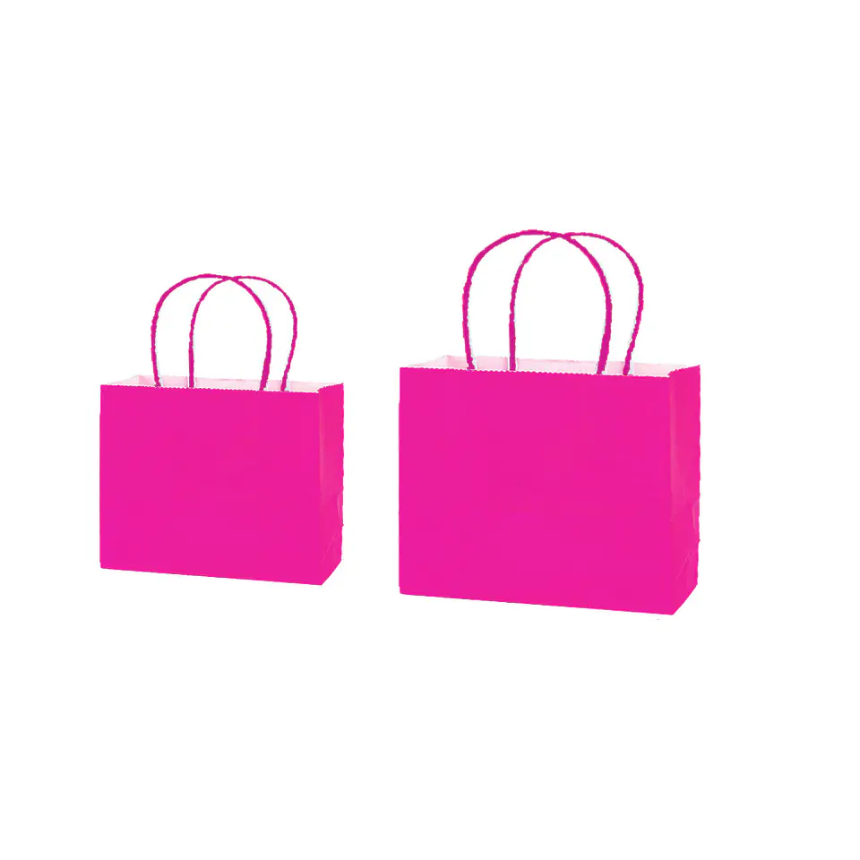 Bolsa de papel kraft horizontal fucsia 32*11*25cm 12pcs 1
