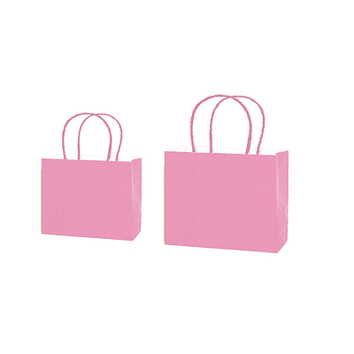 Bolsa de papel kraft horizontal rosa 32*11*25cm 12pcs