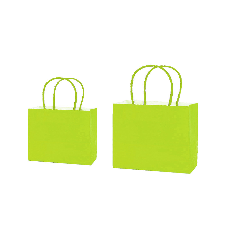 Bolsa de papel kraft horizontal verde manzana 32*11*25cm 12pcs