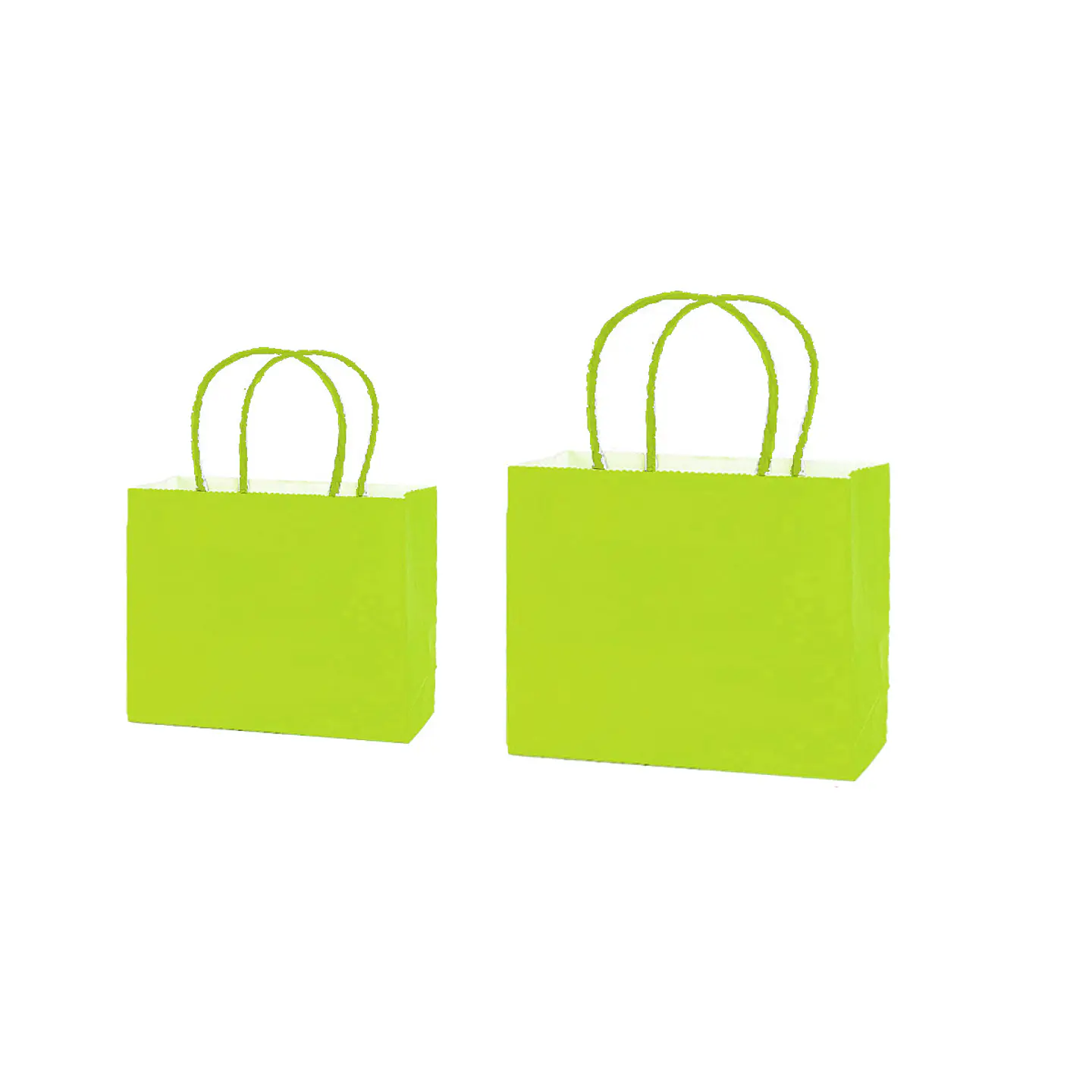 Bolsa de papel kraft horizontal verde manzana 32*11*25cm 12pcs 1