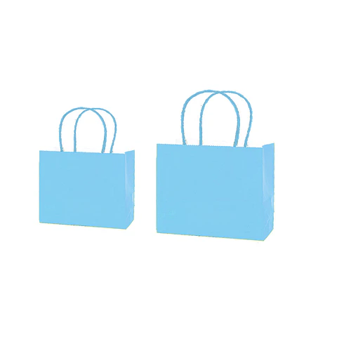 Bolsa de papel kraft horizontal azul claro 32*11*25cm 12pcs