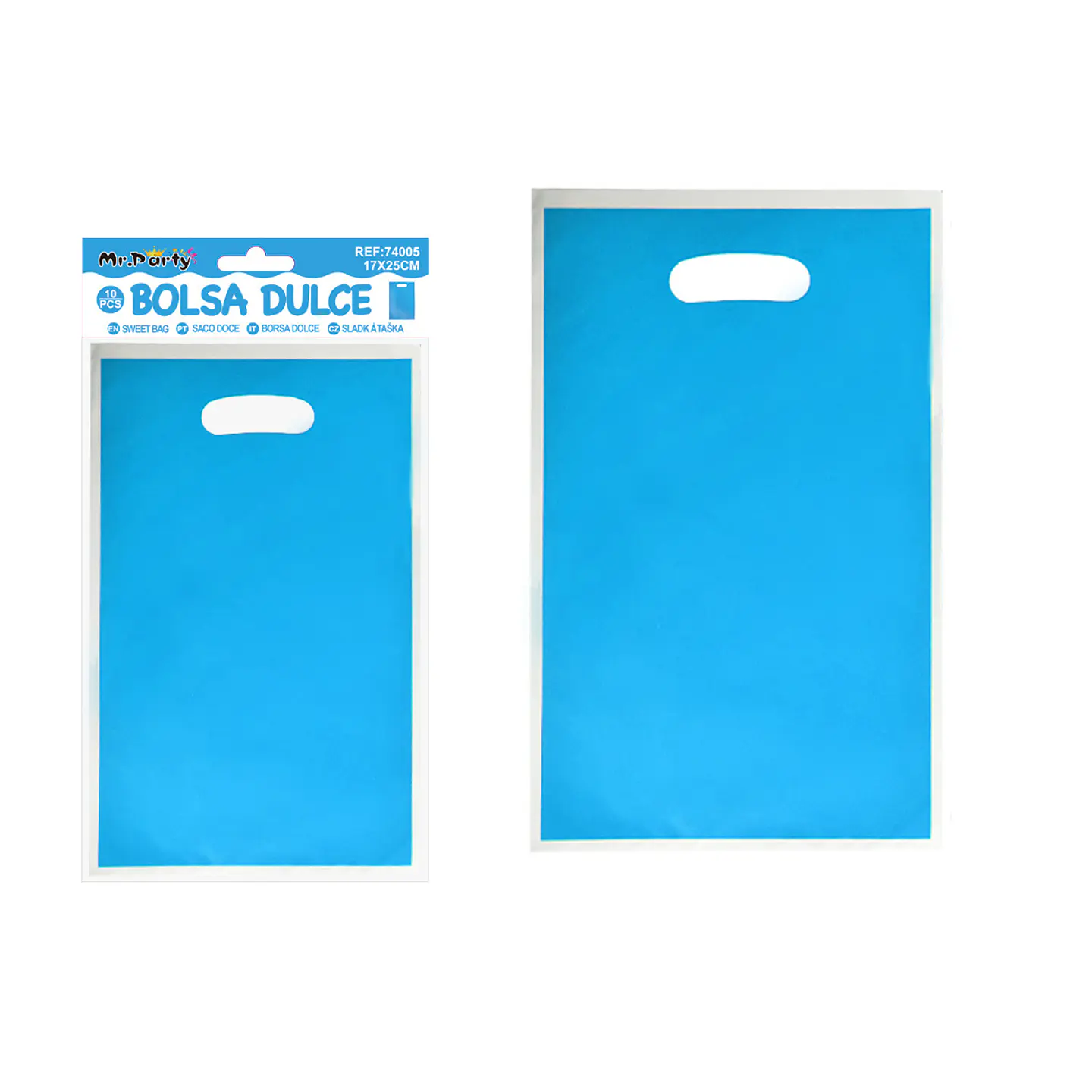 Bolsas perladas para dulces azul claro 10pcs 17*25cm 1