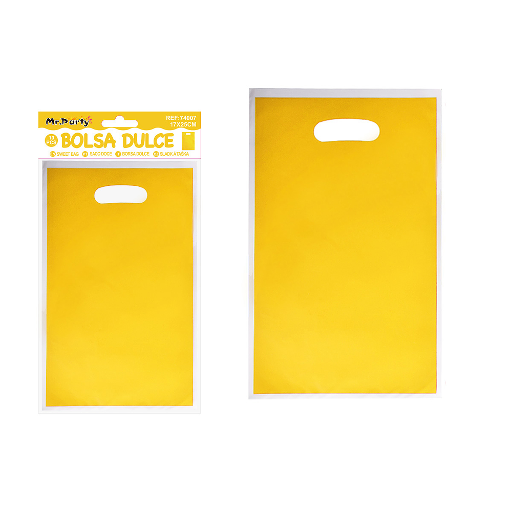 Bolsas perladas para dulces amarillo 10pcs 17*25cm