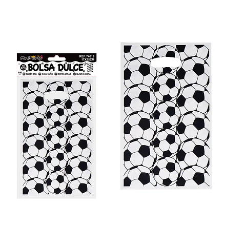Bolsas perladas para dulces fútbol 10pcs 17*25cm