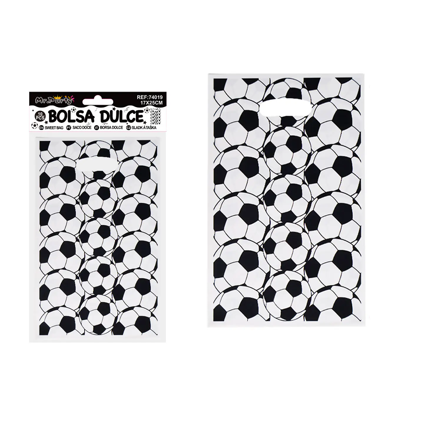 Bolsas perladas para dulces fútbol 10pcs 17*25cm 1