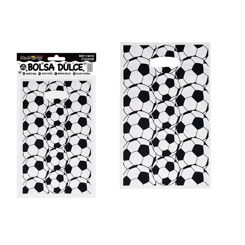 Bolsas perladas para dulces fútbol 10pcs 17*25cm 1