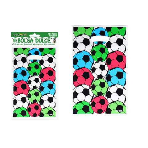 Bolsas perladas para dulces fútbol 10pcs 17*25cm