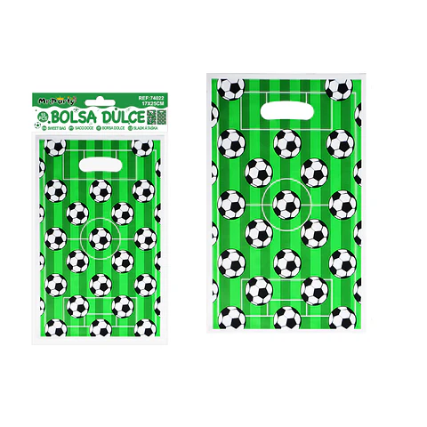 Bolsas perladas para dulces fútbol 10pcs 17*25cm