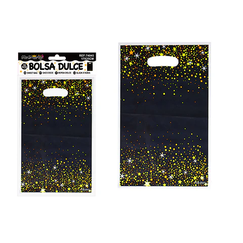 Bolsas perladas para dulces negro con brillo 10pcs 17*25cm