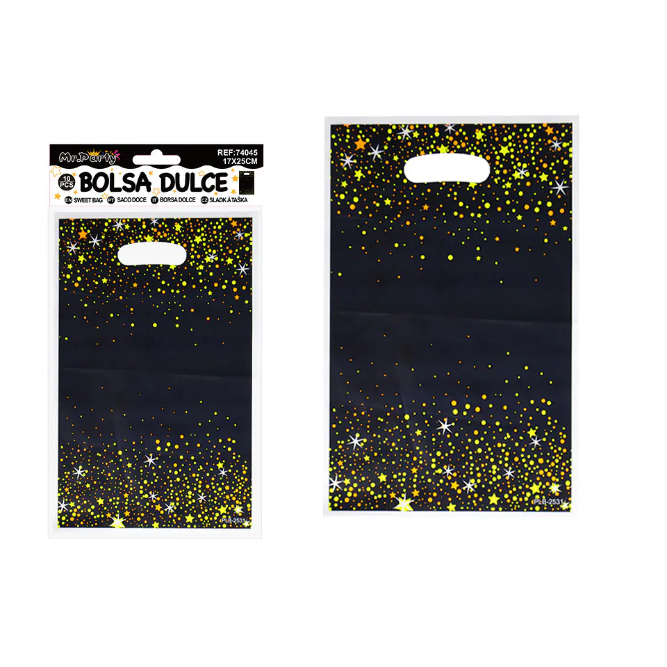 Bolsas perladas para dulces negro con brillo 10pcs 17*25cm 1