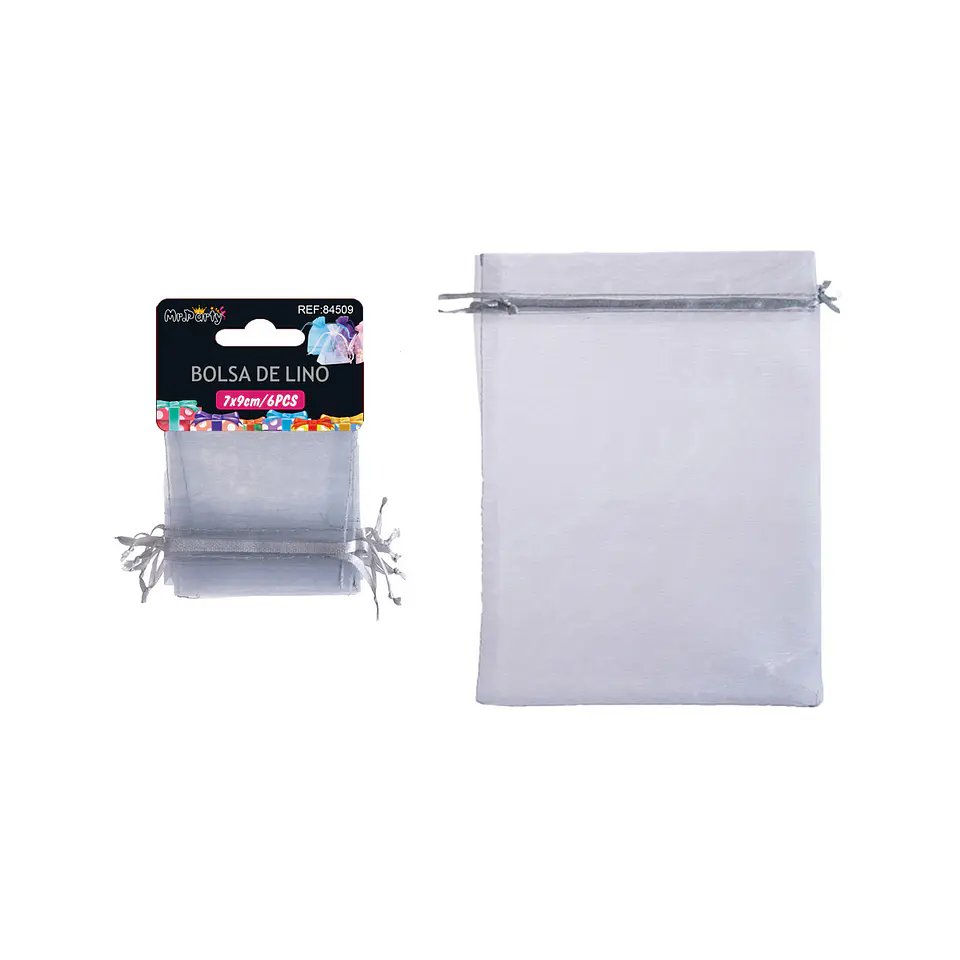 Bolsa de organza plateado 7*9cm 6pcs 1