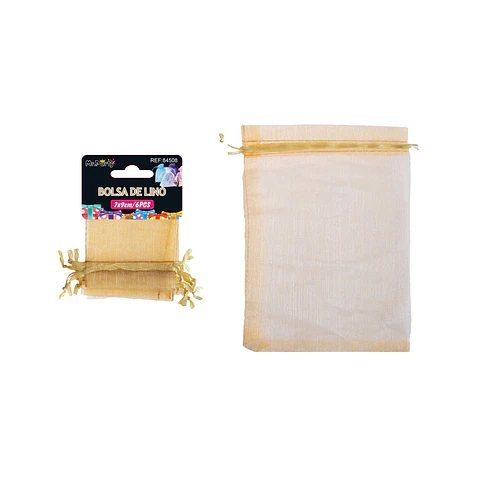Bolsa de organza dorado 7*9cm 6pcs