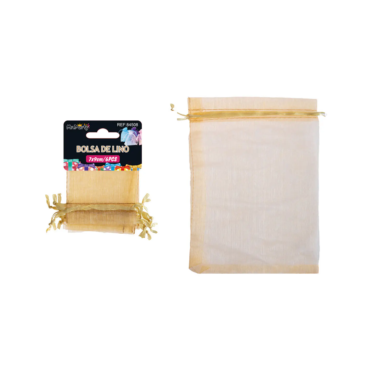 Bolsa de organza dorado 7*9cm 6pcs 1