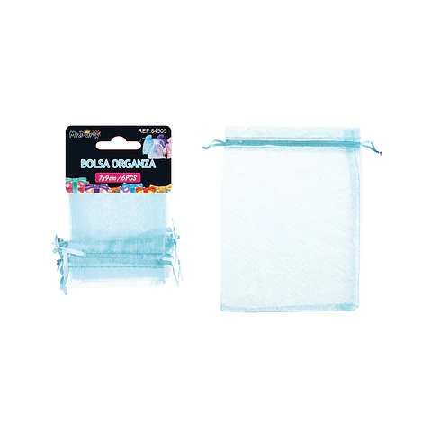 Bolsa de organza azul claro 7*9cm 6pcs