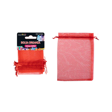 Bolsa de organza rojo 7*9cm 6pcs
