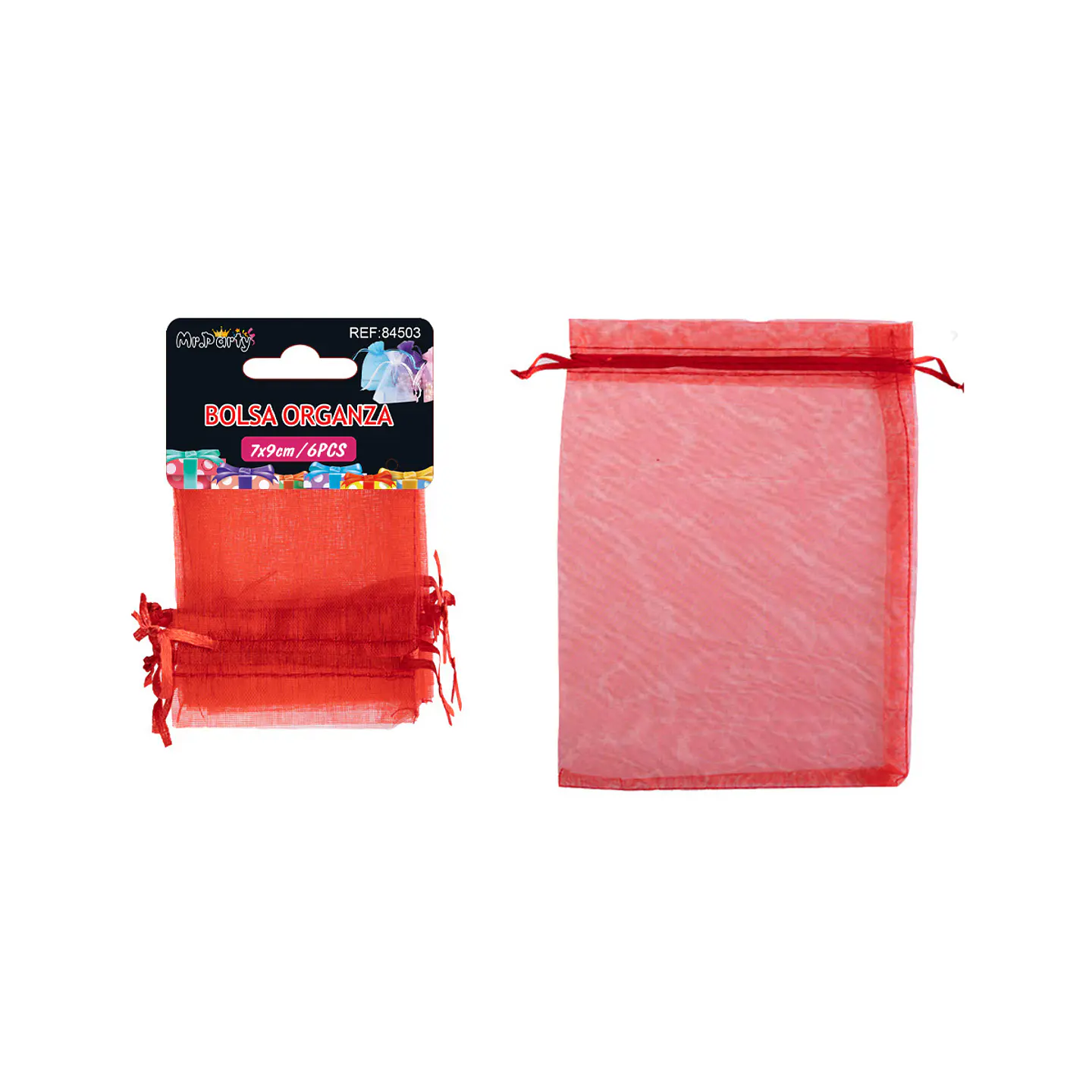 Bolsa de organza rojo 7*9cm 6pcs 1