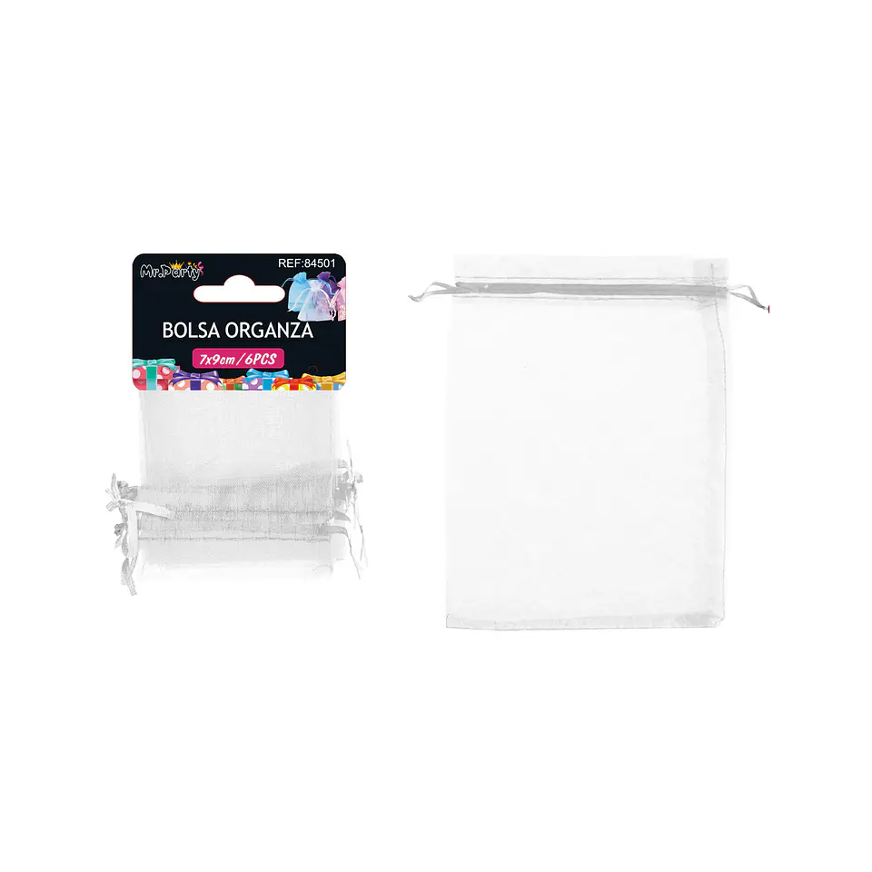 Bolsa de organza blanco 7*9cm 6pcs 1