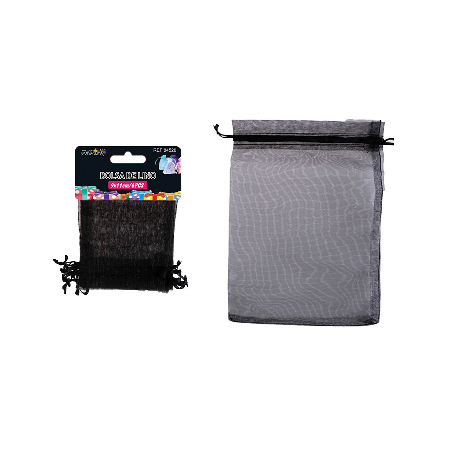 Bolsa de organza negro 9*11cm 6pcs 1