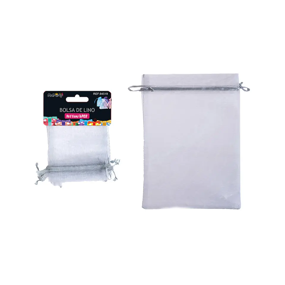 Bolsa de organza plateado 9*11cm 6pcs 1