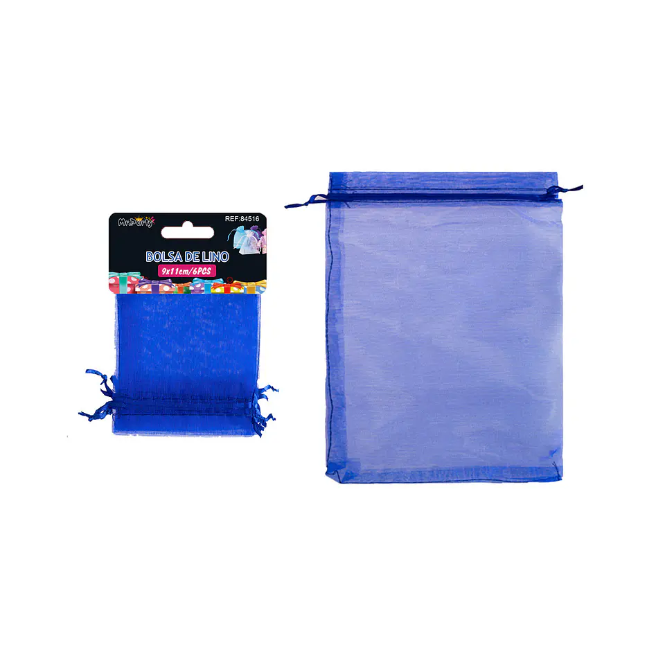 Bolsa de organza azul oscuro 9*11cm 6pcs 1