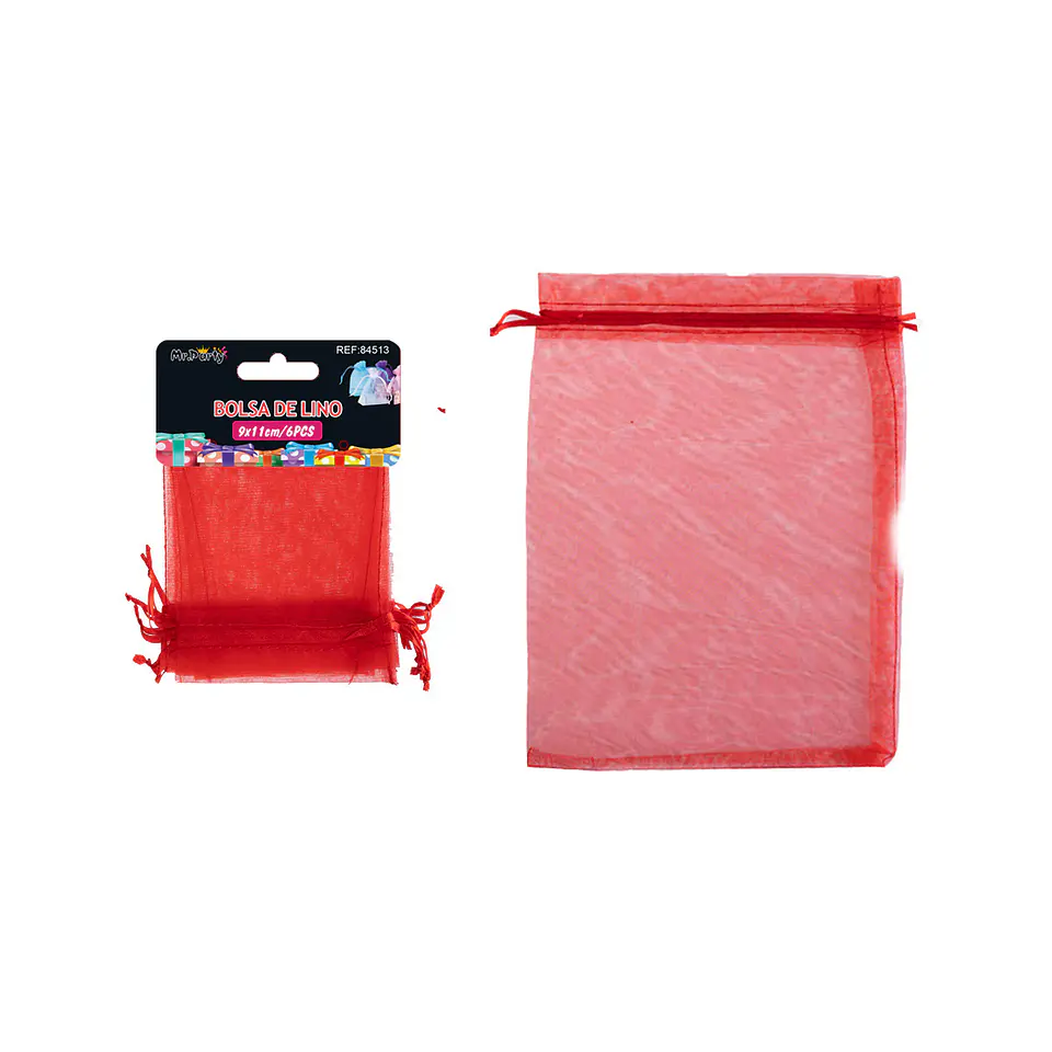 Bolsa de organza rojo 9*11cm 6pcs 1