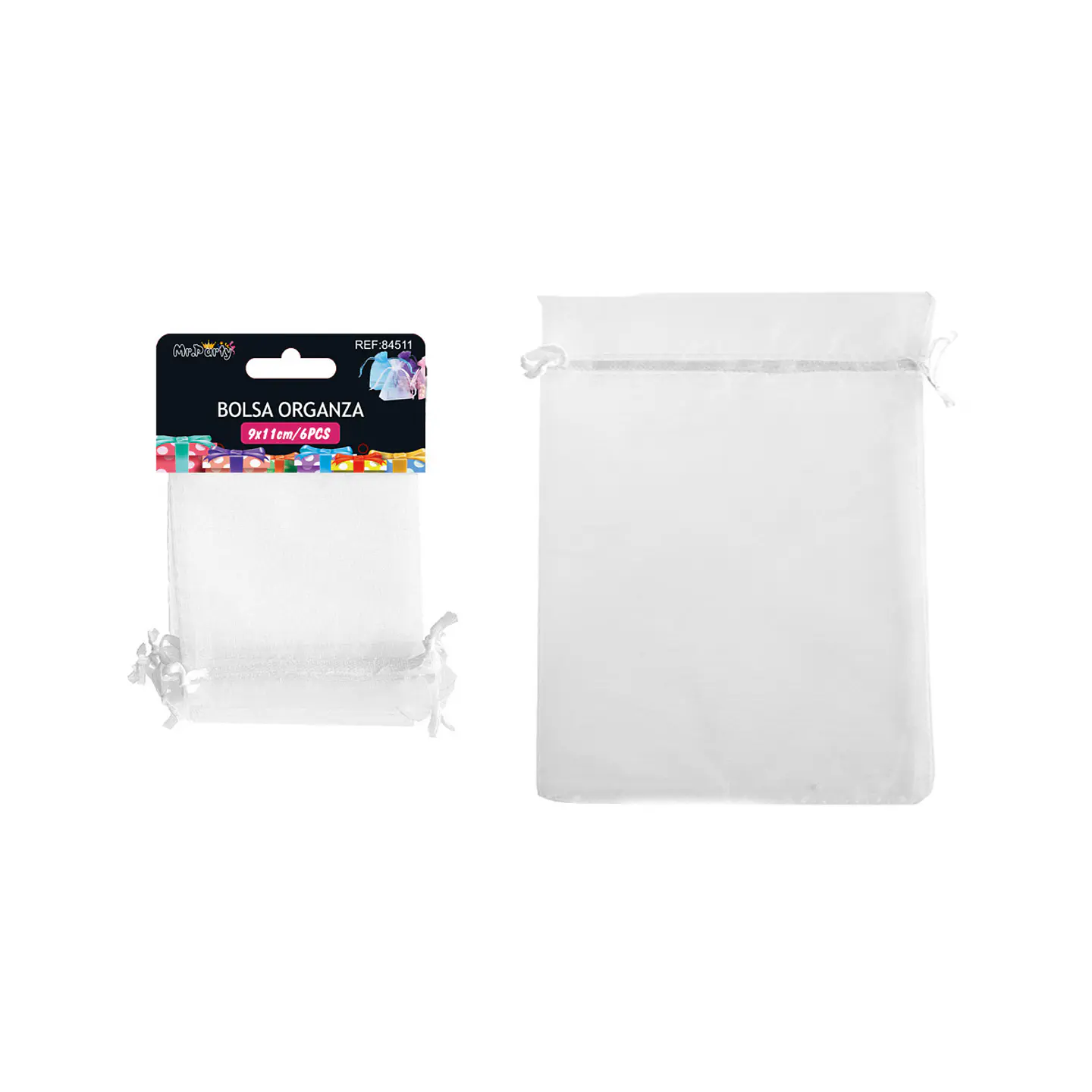 Bolsa de organza blanco 9*11cm 6pcs 1