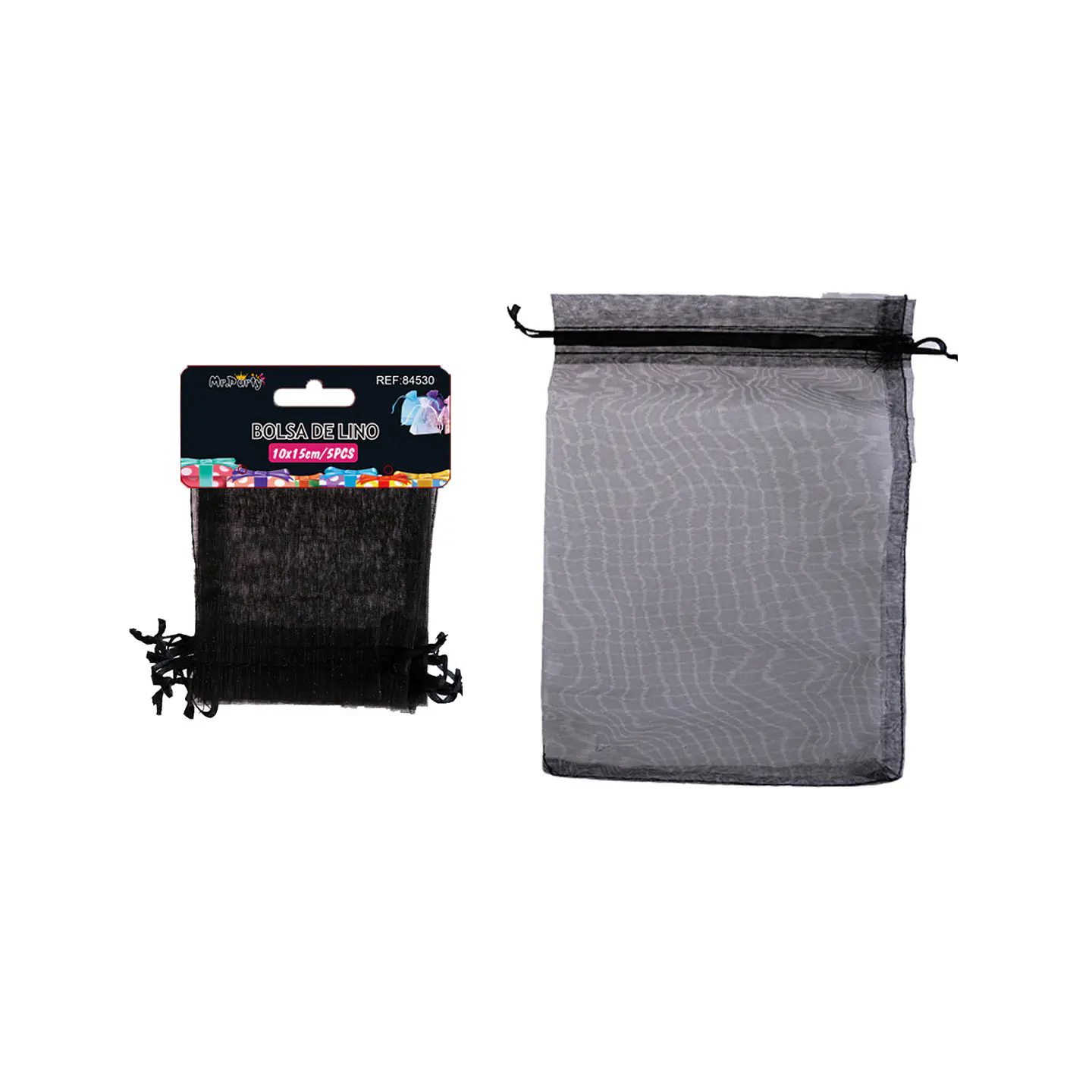 Bolsa de organza negro 10*15cm 5pcs 1