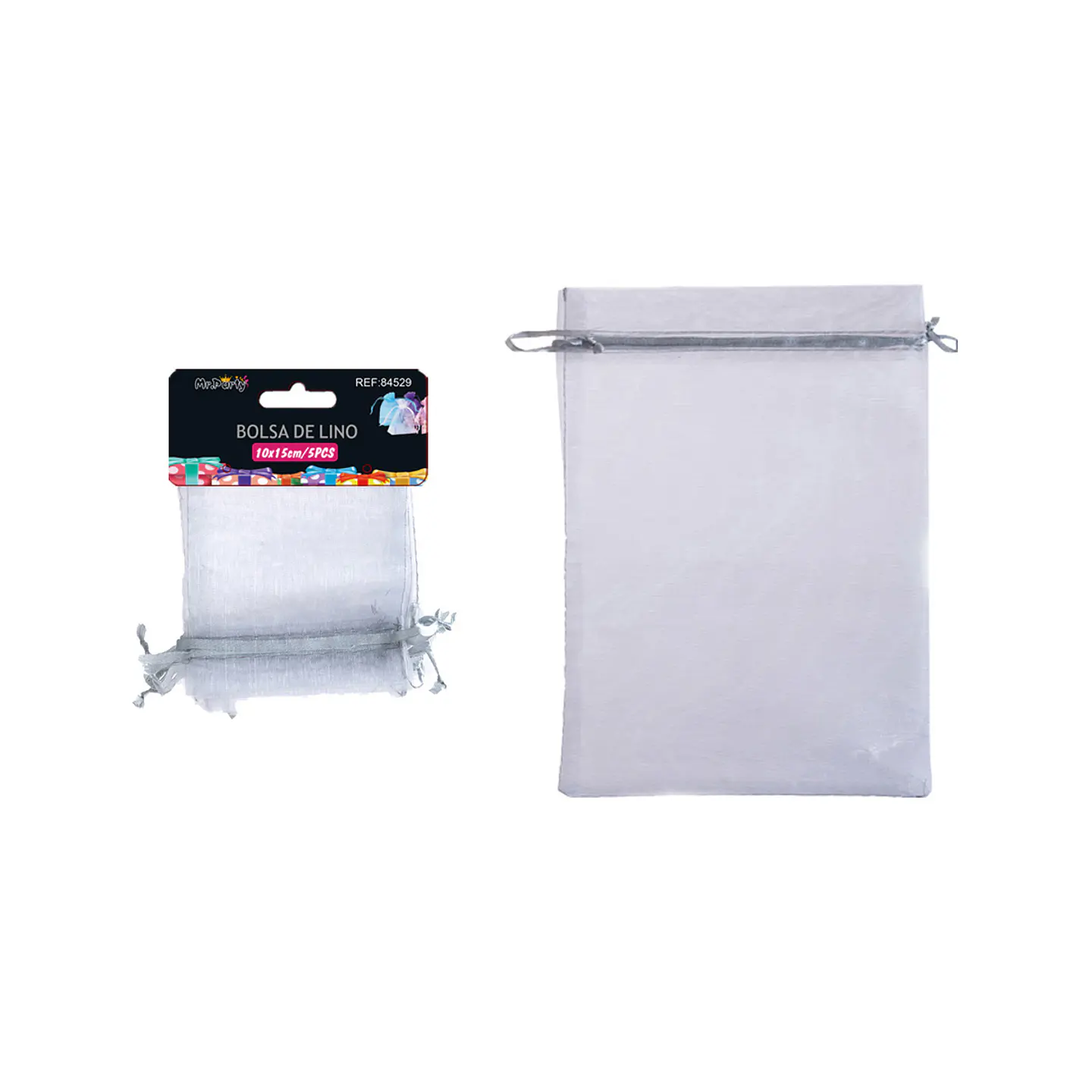 Bolsa de organza plateado 10*15cm 5pcs 1