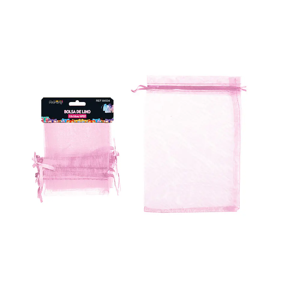 Bolsa de organza rosa 13*18cm 4pcs 1