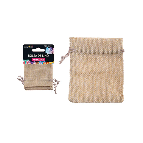 Bolsa de yute beige 7*9cm 3pcs
