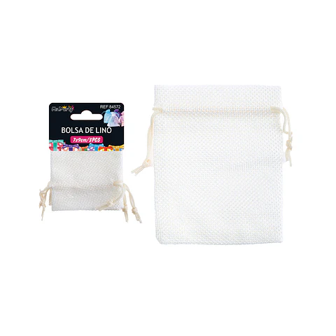 Bolsa de yute blanco 7*9cm 3pcs