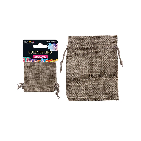 Bolsa de yute caqui 7*9cm 3pcs