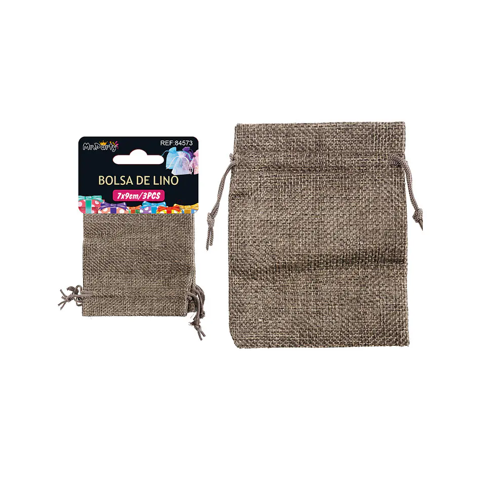 Bolsa de yute caqui 7*9cm 3pcs 1