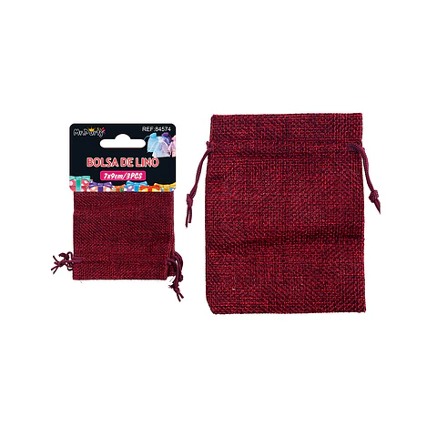 Bolsa de yute rojo 7*9cm 3pcs
