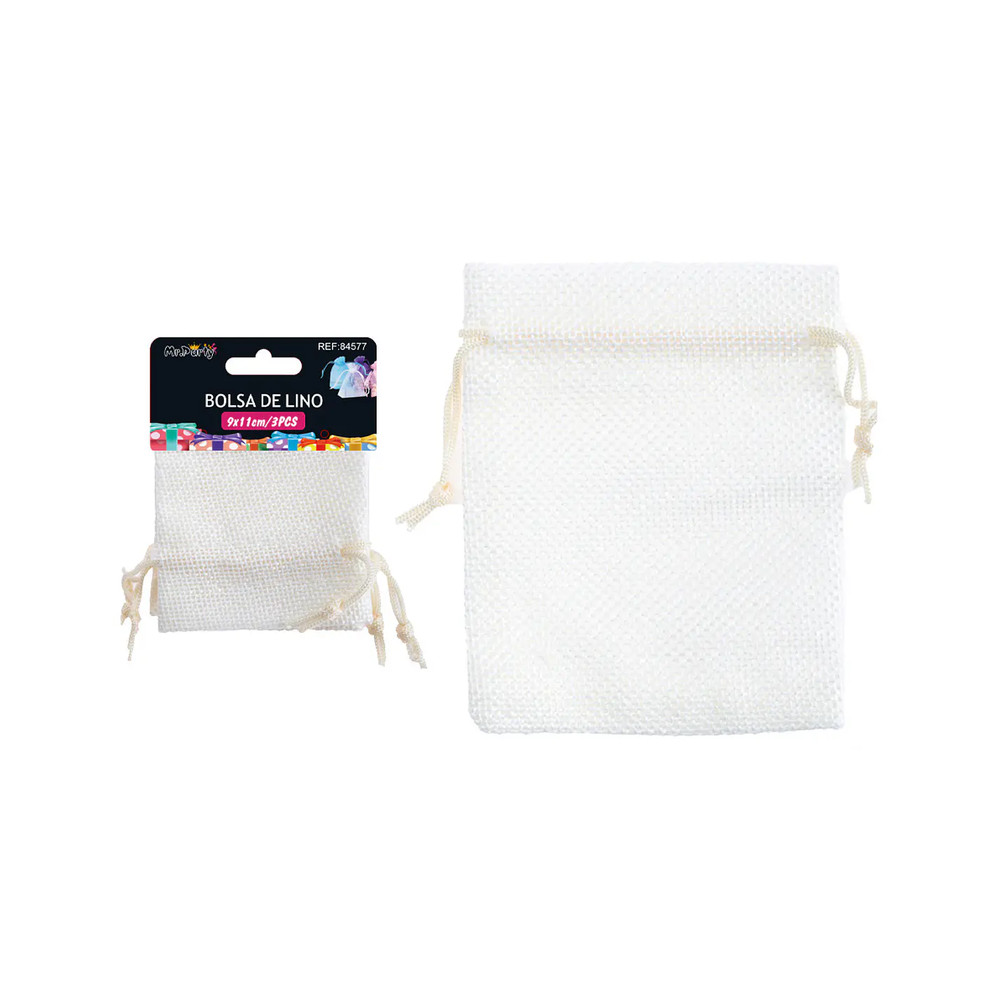 Bolsa de yute blanco 9*11cm 3pcs 1