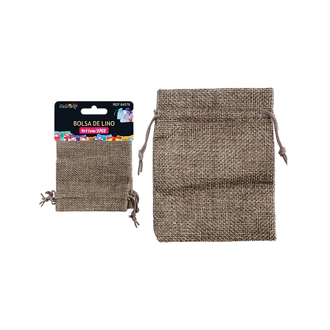 Bolsa de yute caqui 9*11cm 3pcs