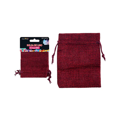Bolsa de yute rojo 9*11cm 3pcs