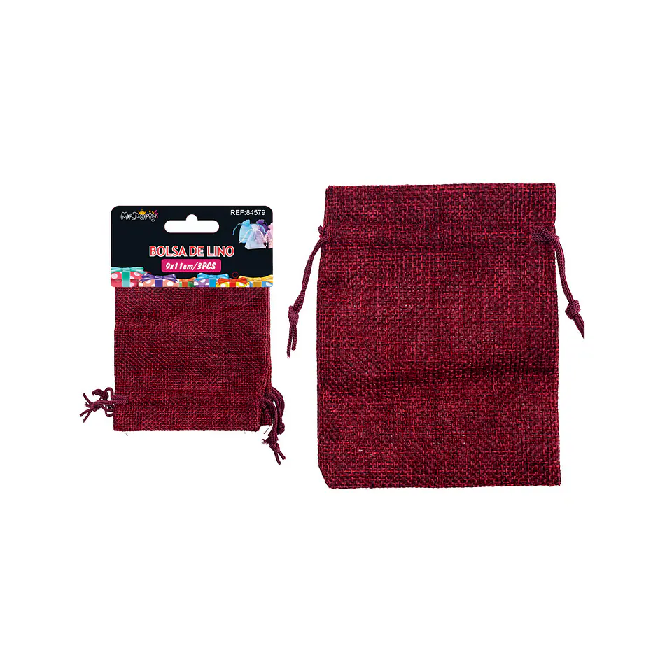 Bolsa de yute rojo 9*11cm 3pcs 1