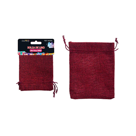 Bolsa de yute rojo 10*15cm 2pcs