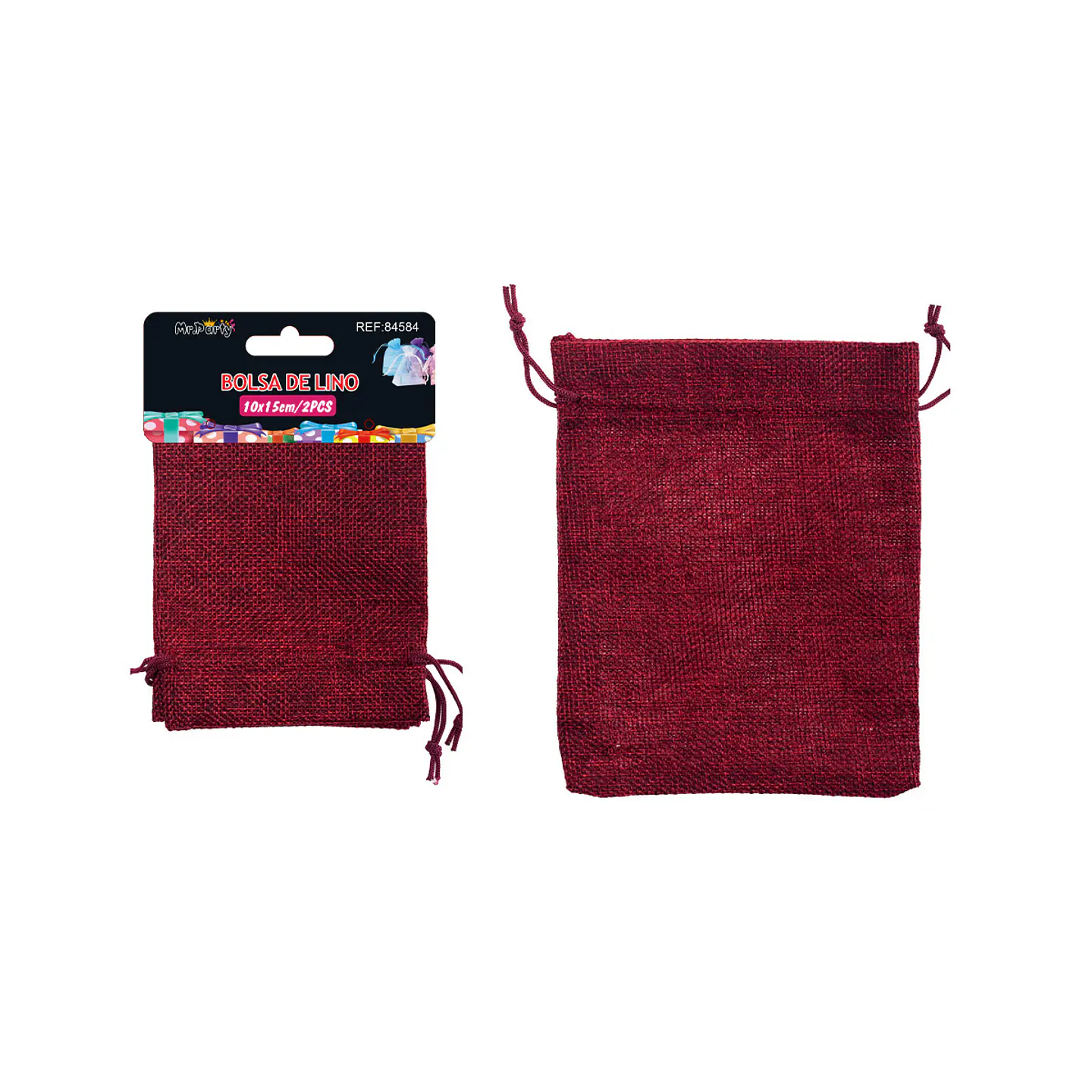 Bolsa de yute rojo 10*15cm 2pcs 1