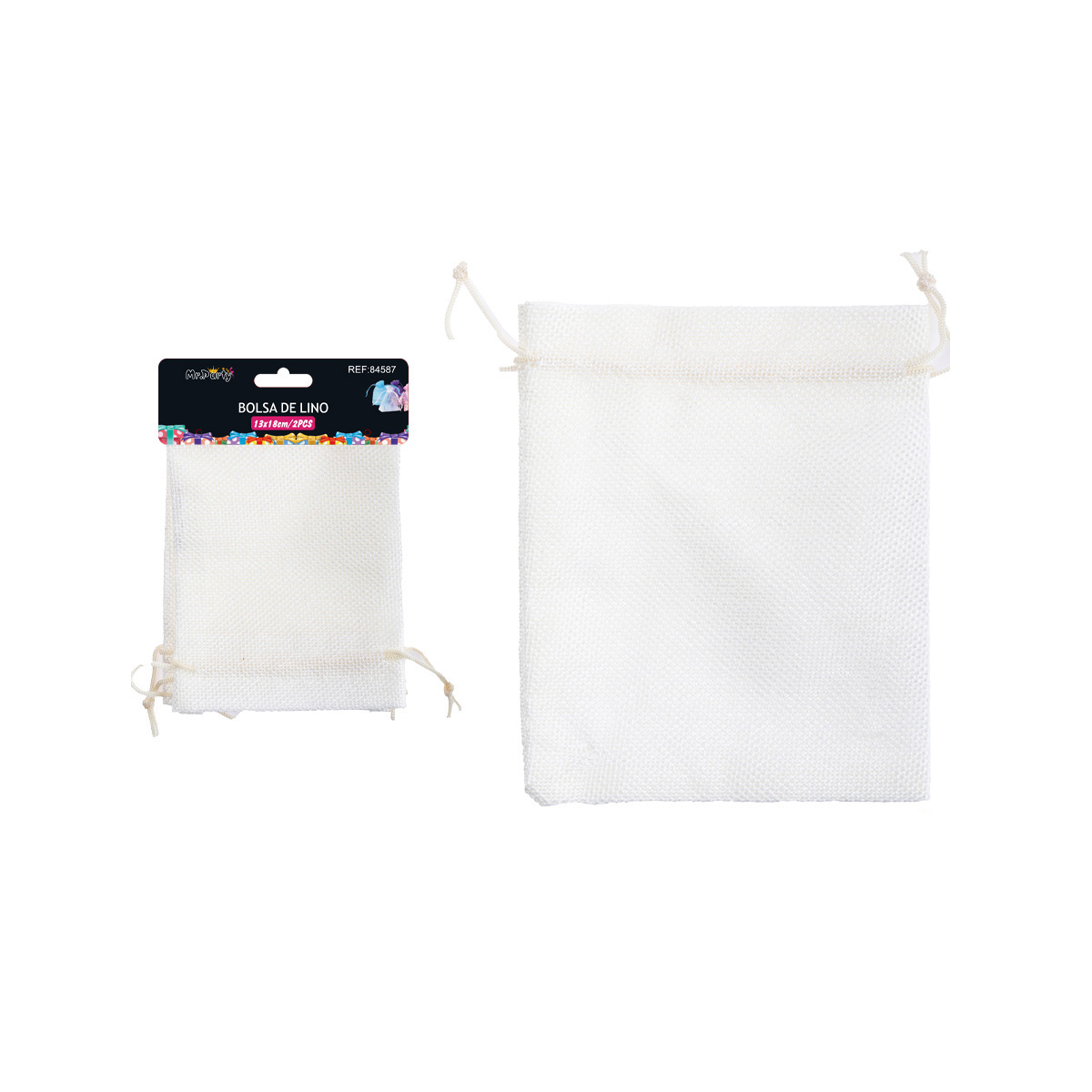 Bolsa de yute blanco 13*18cm 2pcs