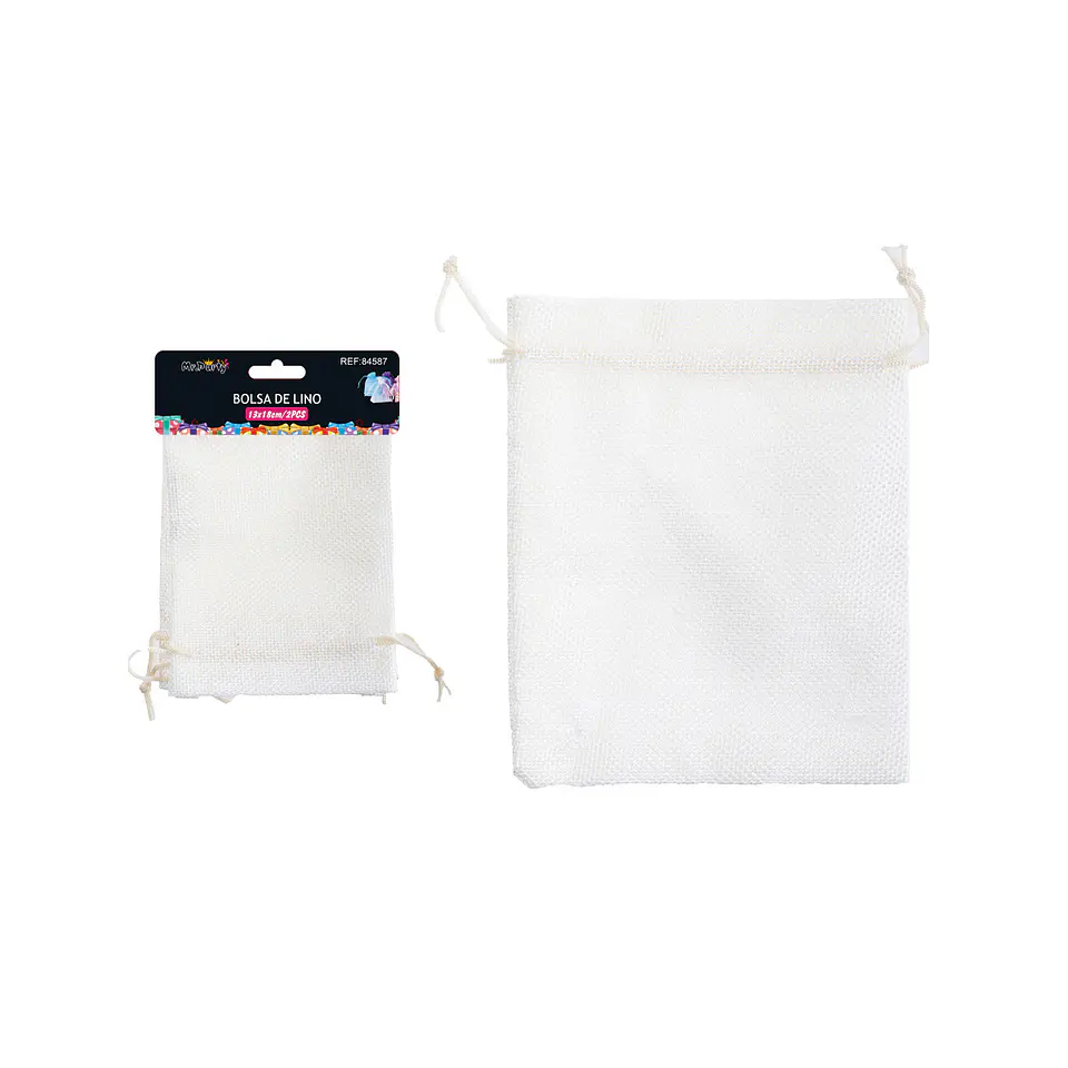Bolsa de yute blanco 13*18cm 2pcs 1