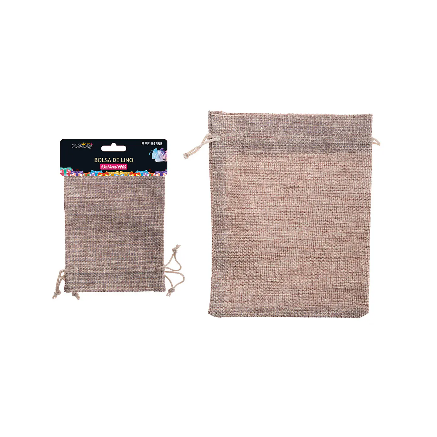 Bolsa de yute caqui 13*18cm 2pcs 1